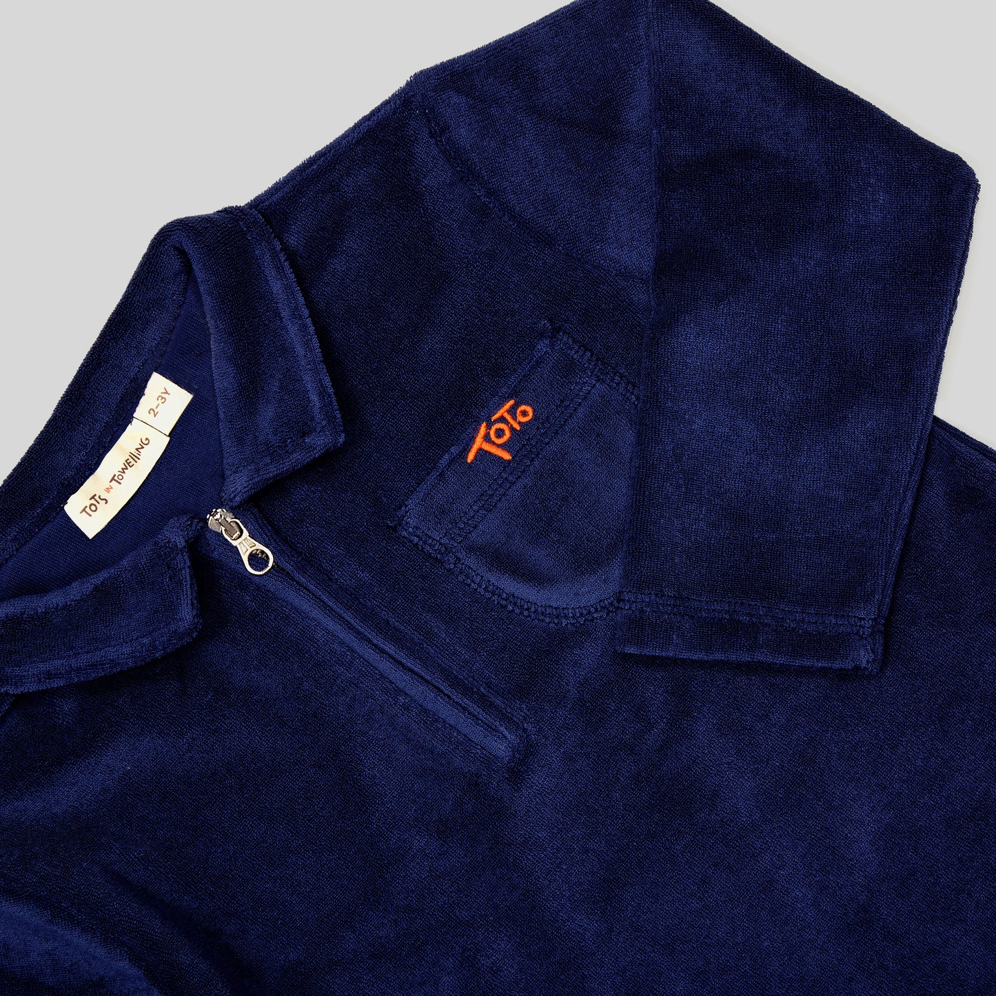 Navy zip-neck sweatshirt