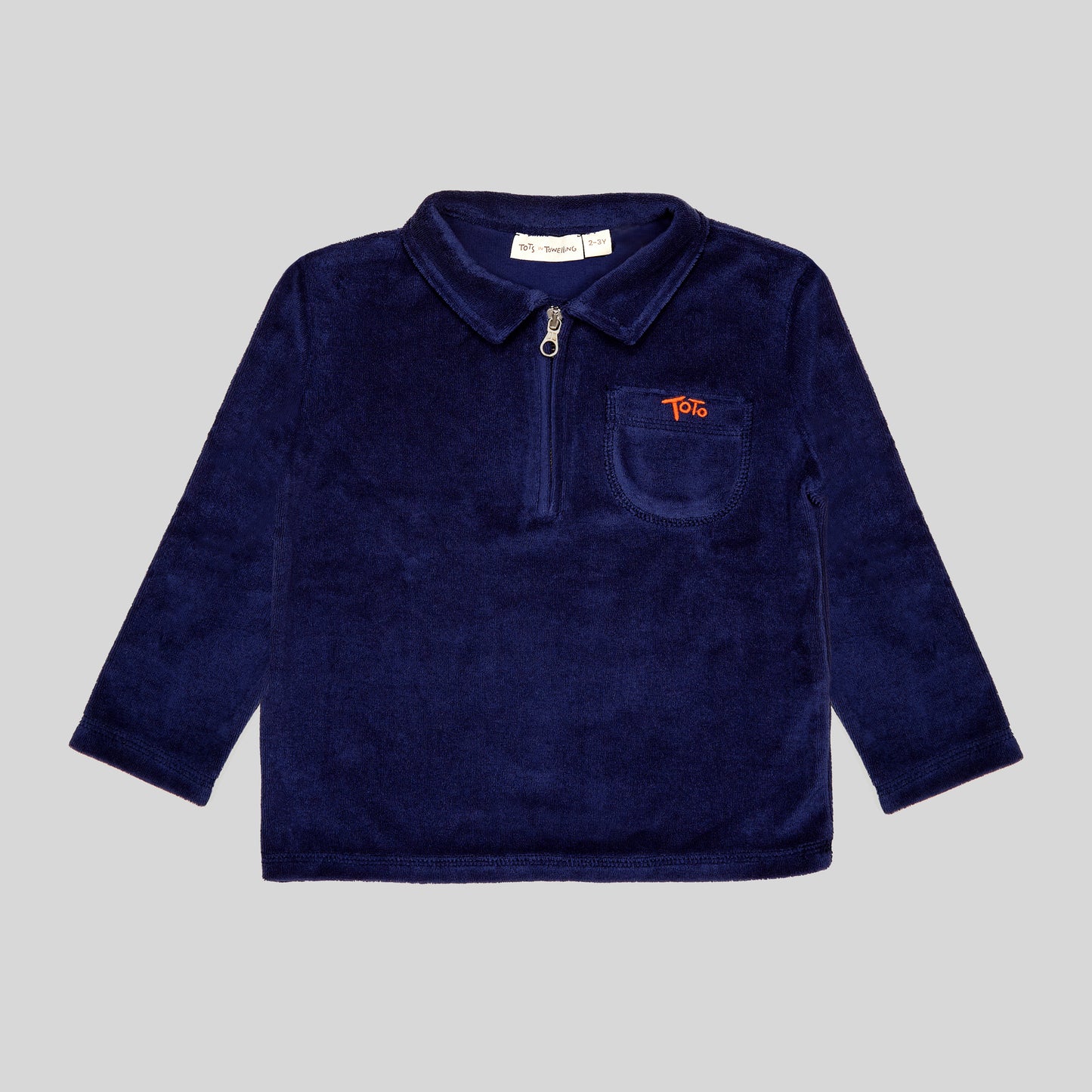 Navy zip-neck sweatshirt